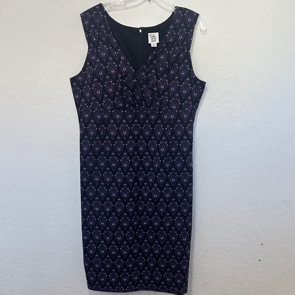 Disney Parks The Dress Shop Haunted Mansion Wallpaper Wiggle Dress XL Halloween